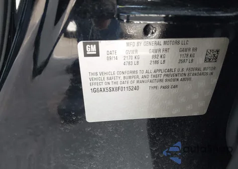 2015 Cadillac Cts Luxury from USA, damaged, VIN 1G6AX5SX8F0115240